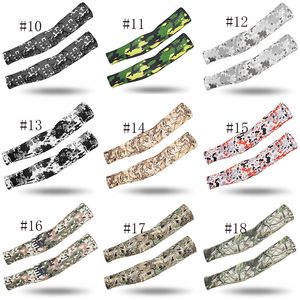 Sports Braço mangas Tactical Basketball Camo Quick Dry Proteção UV Correndo homens Cotoveleira aptidão Armguards Ciclismo Arm Warmer