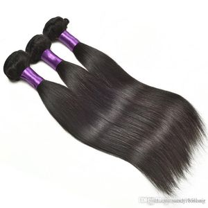 Grado dei capelli 8A - Trama dei capelli lisci di seta brasiliana vergine umana al 100%, 100 g/pz 4 pezzi/lotto, DHL gratuito