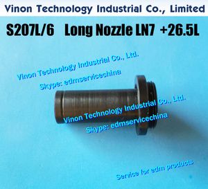 (5 pz/lotto) D=6+26.5Lmm S207L/6 Ugello Lungo LN7 Superiore 3082396 edm Ugello Acqua 0204109 per Sodic AQ.A.EPOC tipo 86-2/90-1 serie WEDM macchina