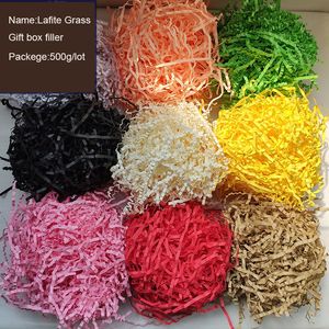 500g/lot Lafite Grass Party Gift Box Filler Wavy Fold Paper Multiple Colour Decorative Fruit Packaging Box Shockproof