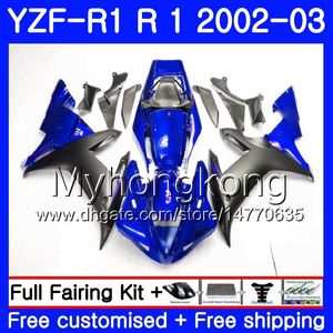 صندل ياماها YZF-1000 YZF R 1 YZF R1 أزرق داكن stock 2002 2003 هيكل السيارة 237HM.49 YZF 1000 YZF-R1 02 YZF1000 Frame YZFR1 02 03 Fairing