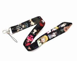 20pcs Black Butler Lanyards Strap Badge Holder Keychain ID Card Passport Gym Mobile Badge Holder Lanyard Key Chain