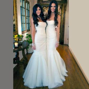 Charming White Mermaid Bridesmaid Dresses Floor Length Tulle And Satin Long Wedding Guest Gowns Party Dress Vestido