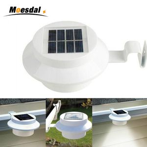 Moesdal Heißer Verkauf wasserdichte Hersteller Outdoor Solarbetriebene Wandleuchte 3 LED Weiß/Warmweißes Licht Zaun Dachrinne Garten Hof Dach