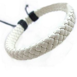 Leather bracelet men's stainless steel woven leather bracelet ladies wristband bracelet 7.5-8.5 inches