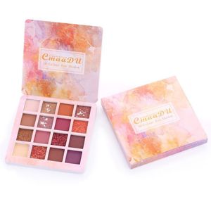 Chegada nova cmaadu 16 cores matte eyeshadow pallete à prova d 'água brilho natural da sombra de olho olhos maquiagem paleta de cosméticos profissional tslm1