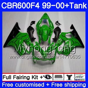 Body +Tank For HONDA CBR600 F4 CBR 600 F4 FS CBR600 F 4 287HM.25 CBR600F4 99 00 CBR600FS CBR 600F4 Black flames green 1999 2000 Fairings kit