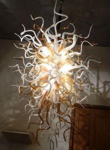 Galeria de arte contemporânea decoração lâmpadas de candelabros 40 polegadas 100% mão soprada de vidro de Murano LED fonte de luz lustre iluminação