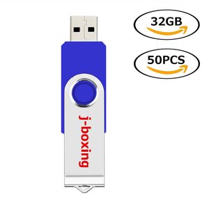 Blu Rotante 32GB USB 2.0 Flash Drive Bulk 50pcs Girevole Metallo Flash Memory Stick 32gb Thumb Pen Drive Storage per Computer Laptop Tablet