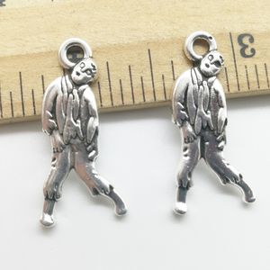 100 sztuk Zombie Antique Silver Charms Wisiorki Biżuteria DIY Naszyjnik Bransoletka Kolczyki Akcesoria 27x13mm Dostosuj Dostawa pokolenia