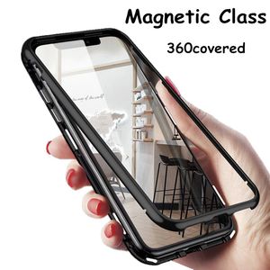 Doppelte magnetische Glasadsorption Metall Telefonkasten für Samsung M10 M20 M30 A10 A20Full Coverage Aluminium Alloy Frame mit gehärtetem Glas