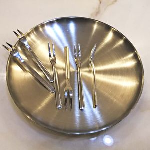 304 Stainless Steel Dinnerware Dinner Plate Dessert Fork Fruit Plate Fork And Placemat Kit Eight Piece Eco-Friendly PP Placemat