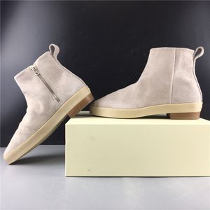 Vendita calda-con scatola 2019 Mens Santa Fe Boot God Grey Fashion BrandShoes Stivali in pelle casual taglio alto Taglia Euro39-45
