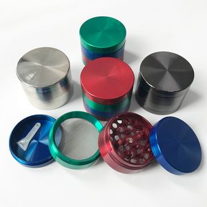 55mm Herb Grinder Zinc Alloy Spice Case 4 Parts Tobacco Smoking Grinders Grinding Smoke Dry Herb Crusher Colorful