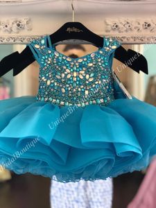 Barn Pageant Klänningar För Toddler Spädbarn Baby Girl Little Miss 2019 Unik Turq Blush Cupcake Glitz Kid Födelsedag Bröllop Gästfestklänning