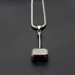 Mens Solid Viking Pendant Necklace Stainless Steel Vintage Mjolnir Norse Jewelry Party Rock Christmas Gift