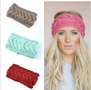 Solid Wide Knitting Woolen Headband Winter Warm Ear Crochet Turban Hair Accessories For Women Girl Hair Band Headwraps TO319