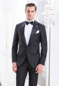 Brand New Charcoal Cinza Mens Mens Smoking Groom Popular Groomsmen TuxeDos Homem Blazers Jacket Excelente 2 peças Suits (Jacket + Calças + Gravata) 520