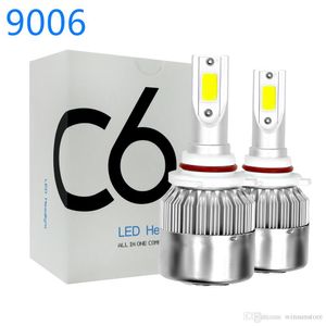 Winsun 1 Pair 9006 C6 LED Car Headlights 72W 7600LM COB Auto Headlamp Bulbs H1 H3 H4 H7 H11 880 9004 9005 9006 9007 Car Styling Lights on Sale