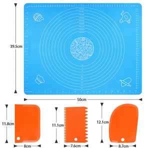 Silicone Baking Mats Non-stick Pastry Mat for Rolling Dough Non-slip BPA-Free with Dough Scraper