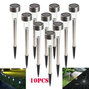 DHL LED Solar Lichter Sonne Rasen Licht Edelstahl Garten Outdoor Sonnenlicht Korridor Lampe Outdoor Garten Lampe Solarbetriebene farbige Solarlampen