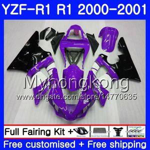 Body For YAMAHA YZF 1000 YZF R 1 YZF-1000 YZFR1 00 01 Frame 236HM.1 YZF-R1 00 01 Bodywork YZF1000 Purple black hot YZF R1 2000 2001 Fairing