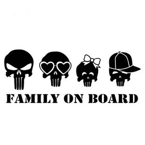 Wholesale family stickers cars for sale - Group buy Family on board skull funny cartton stylish car sticker CA