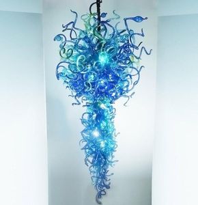 Modern Lamps Italy Indoor Murano Chandeliers Design Art Deco Large Home Decorative Blue Hand Blown Glass Pendant Lamp