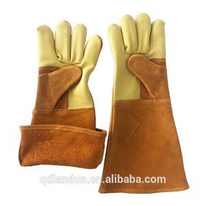 Wholesale safety line for sale - Group buy Fireplace Gloves for Safety Work Tig Welding Top Grain Cowhide Kevlar Lined Hand Gloves Heat Resistant Mitt