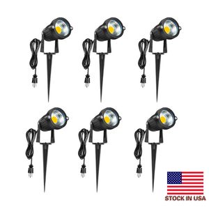 LED Peyzaj Işıkları 120 V-3000 K Sıcak Beyaz 5 W Spot Işık Açık Yolu Işık IP65 Su Geçirmez COB Driveway Yard La için Süper Parlak Işık