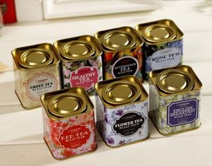 Metal Portable vintage Tea Tins Lids Container Gifts Boxes for wedding birthday company gift package