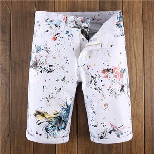 2020 Summer New Men's Stretch Short Jeans Fashion Casual Digital Print Animal Pattern Flower Pants High Quality Elastic Denim Shorts