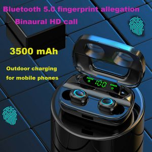 S11 F9 F9 TWS MAH Power Bank Sports Headphone D Touch LED Bluetooth Earphone Wireless HiFi stereo öronproppar headset med mikrofon