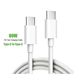 PD 60W USB C to USB Type-C Fast Charge Data Cable for Huawei P30 P40 Macbook USB C Cable for Samsung S20 Plus