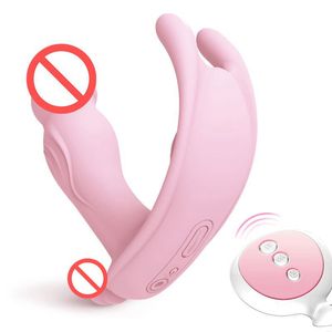 Wearable Butterfly Dildo Vibrator Adult Sex Toys for Women G Spot Clitoris Stimulator Wireless Remote Control Vibrator Panties J2215
