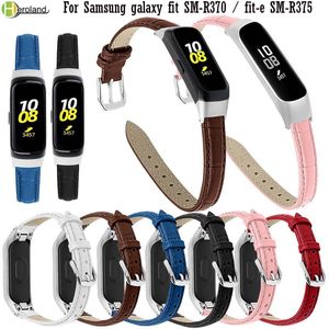 Zegarek zegarka Soft Leather Watchband dla Samsung Galaxy Fit SM R370 SmartWatch Bransoletka Fit E SM R375 Pasek