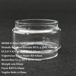 Fat Bulb Bubble Glass Tube for SKRR-S Mini Serpent Elevate ELLO VATE Luxe Nano Berserker V1.5 MTL RTA Morph 219 Faris TFV16 Solo 2