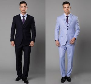 Qualitäts-neueste Mens Blazer Suits Drei Stücke Kerbe Revers Hochzeit Smoking Anzüge Formal Wear Beste Herren Bräutigam Herren Anzüge