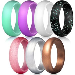 Comfortable Silicone Wedding Ring Band Rubber Men Women Flexible Soft Ring