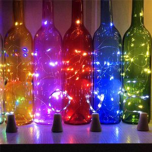 LED Solar Wine Bottle Stopper Copper Fairy Strip Wire Outdoor Party Decoration Novelty Night Lamp DIY Cork Light String