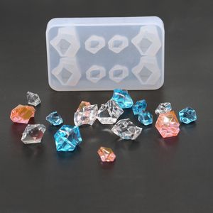 クリスタルダイヤモンドアイスキューブシリコンジュエリー型ディークレイエポキシ樹脂ペンダントデコレーションキャンディーチョコレート型アクセサリー10 PCS卸売