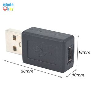 Awans !! 2018 USB A Męski do Mini USB B Typ 5Pin Female Data Connector Converter Adapter Do Desktop Computer PC Hurtownie 400 sztuk / partia