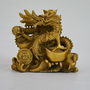 純銅インゴットドラゴ​​ンデコレーションZhaocaiタウンハウス邪悪な証拠の悪い青銅Qinglong Zhaocailongの装飾工場直販