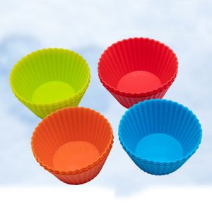 3inch Silicone Cupcake Liners Mold Muffin Cases Round Shape Cup Cake Mould SGS Cake Daking Pans Dakeware Pastry Tools 8 Colors DDC DH1353 D