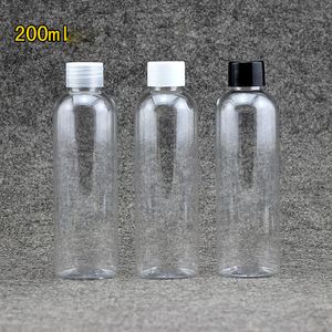 50 pz 200 ml vuoto trasparente bottiglia di imballaggio cosmetico fai da te 200cc tappo a spirale in plastica bottiglia in PET trasparente contenitore per crema liquida