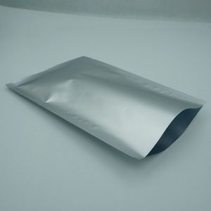 Große Größe 22 x 30 cm, 100 Stück/Menge, silberfarbener, mattierter Aluminiumfolien-Flachbeutel, matt aluminisierender metallischer Mylar-Pistazie-Nuss-Verpackungsbeutel, Lebensmittelsack