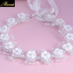 Acessórios de cabelo de casamento nupcial enfeites flor menina coroa para meninas aniversário cristal tiara jóias florais headpiece y200424