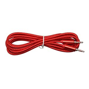 Jack de áudio de 3.5mm Macho para Macho 2 m China Vermelho linha de Áudio Cabo Aux Áudio Para iPhone Car Fone De Ouvido Fio de Linha de Falante Aux cabo 500 pcs