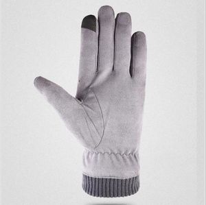 Moda - zima ciepły plus aksamitne grube rękawice palców