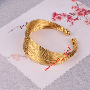 Set di gioielli di moda Nuziale Nigeria Dubai gioielli in filo di filo africano color oro Collana braccialetto orecchino anello polsino gioielli da sposa se308g